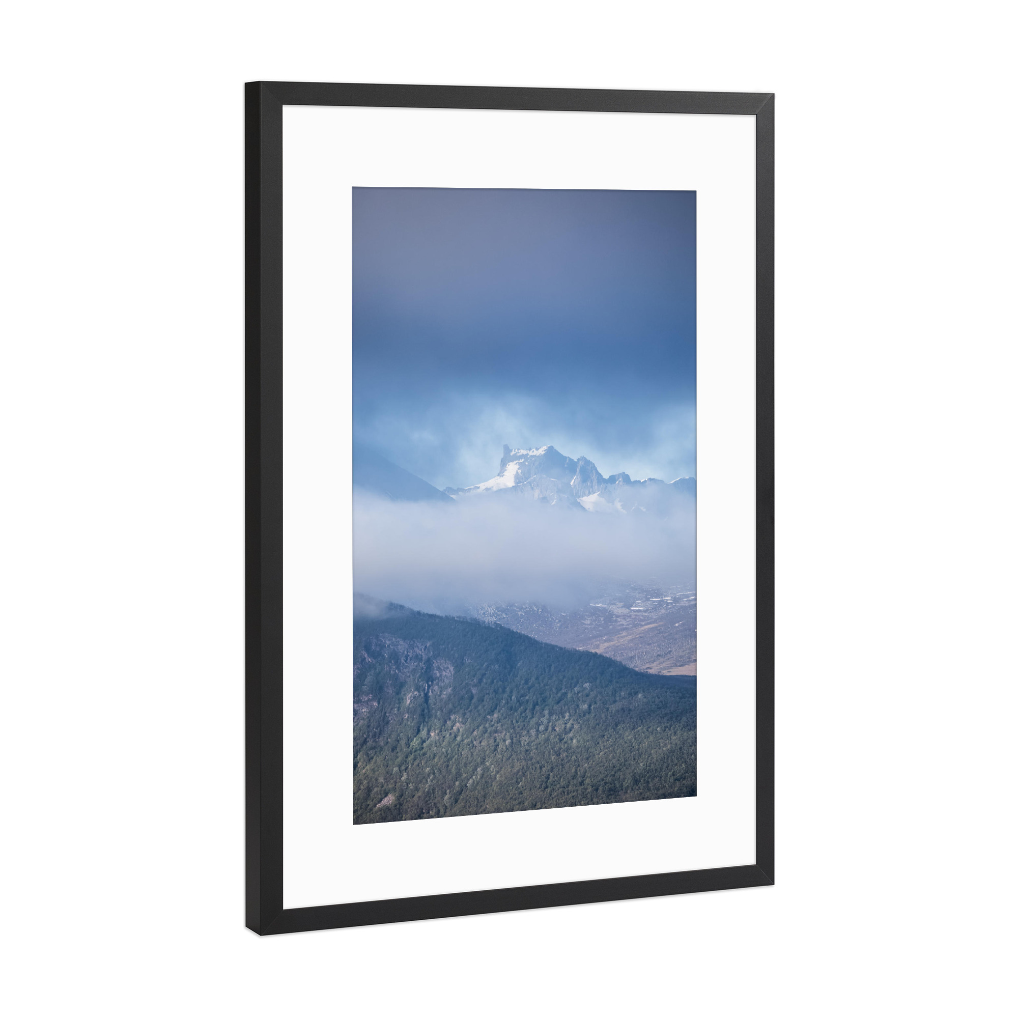 Poster mit Rahmen Schwarz (Metallic) "Seasons" artboxONE - Natur - Norwegen,Berge,Wolken