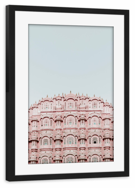 Poster mit Rahmen schwarz "India pink architecture" artboxONE - Architektur - India pink architecture