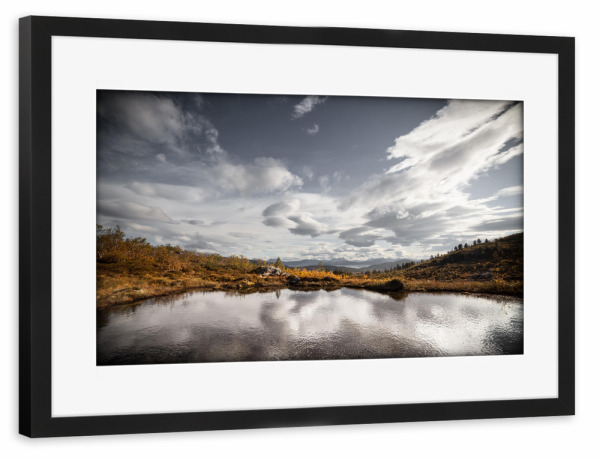 Poster mit Rahmen schwarz "Norwegian autumn" artboxONE - Natur - Skandinavien,Norwegen,Herbst