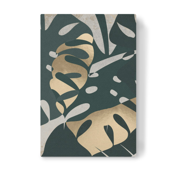 Leinwandbild "Leaf Golden" artboxONE - Natur - Monstera,Plants,Tropical,Leaf,Gold