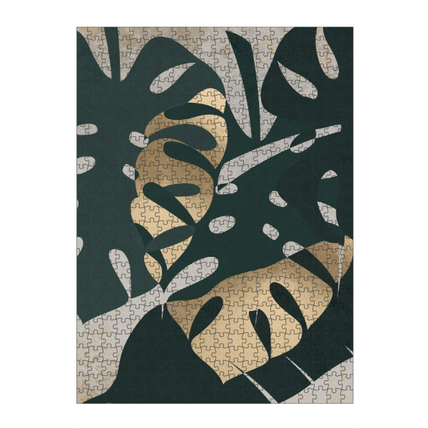Puzzle Ravensburger "Leaf Golden" artboxONE - Natur - Monstera,Plants,Tropical,Leaf,Gold - Bild monstera