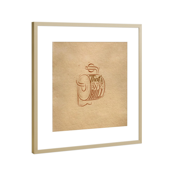 Poster mit Rahmen Gold "Toilet paper graphics craft" artboxONE - Streetart - Toilet
