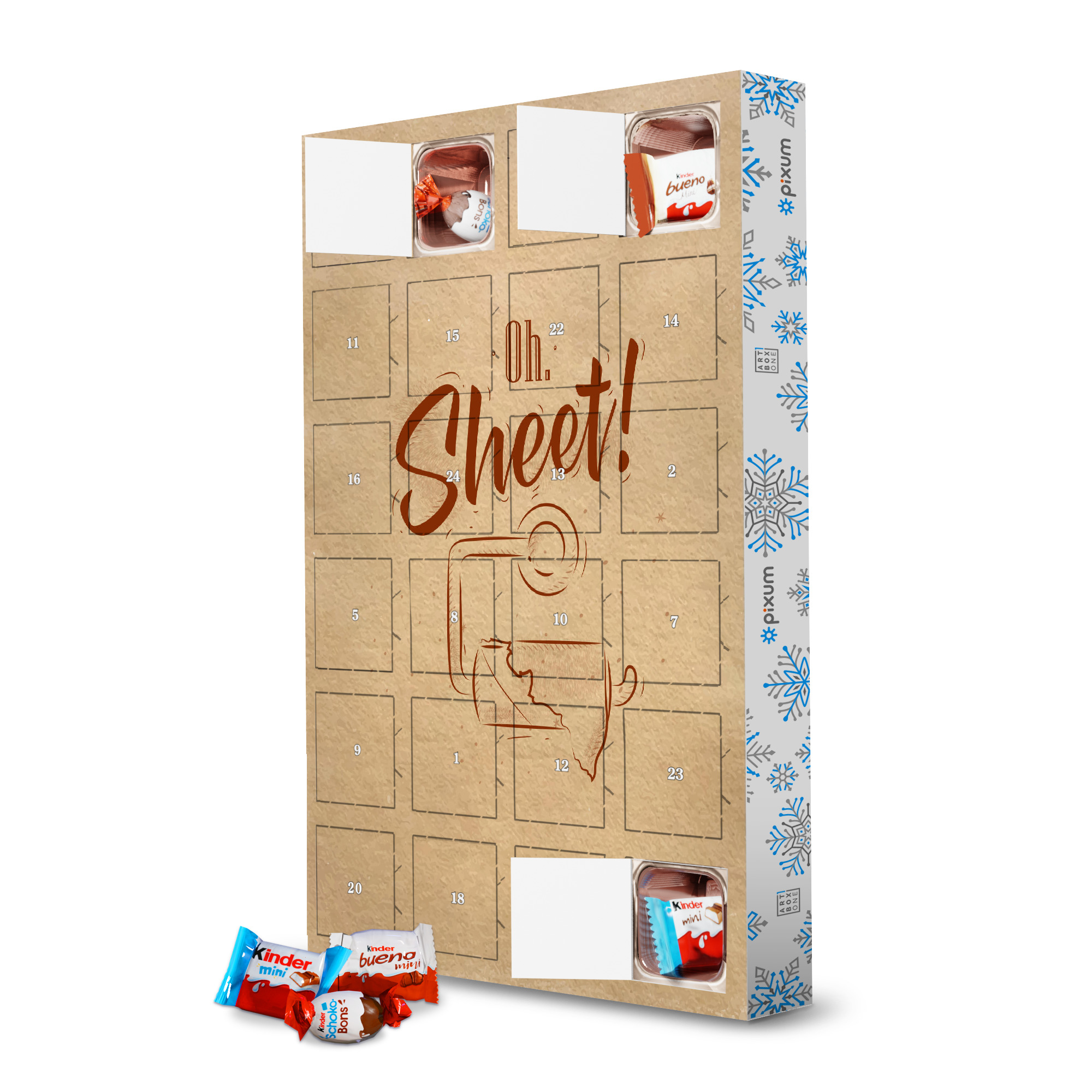 Adventskalender mit Produkten von Kinder Toilet finish paper graphics craft artboxONE Adventskalender Typografie