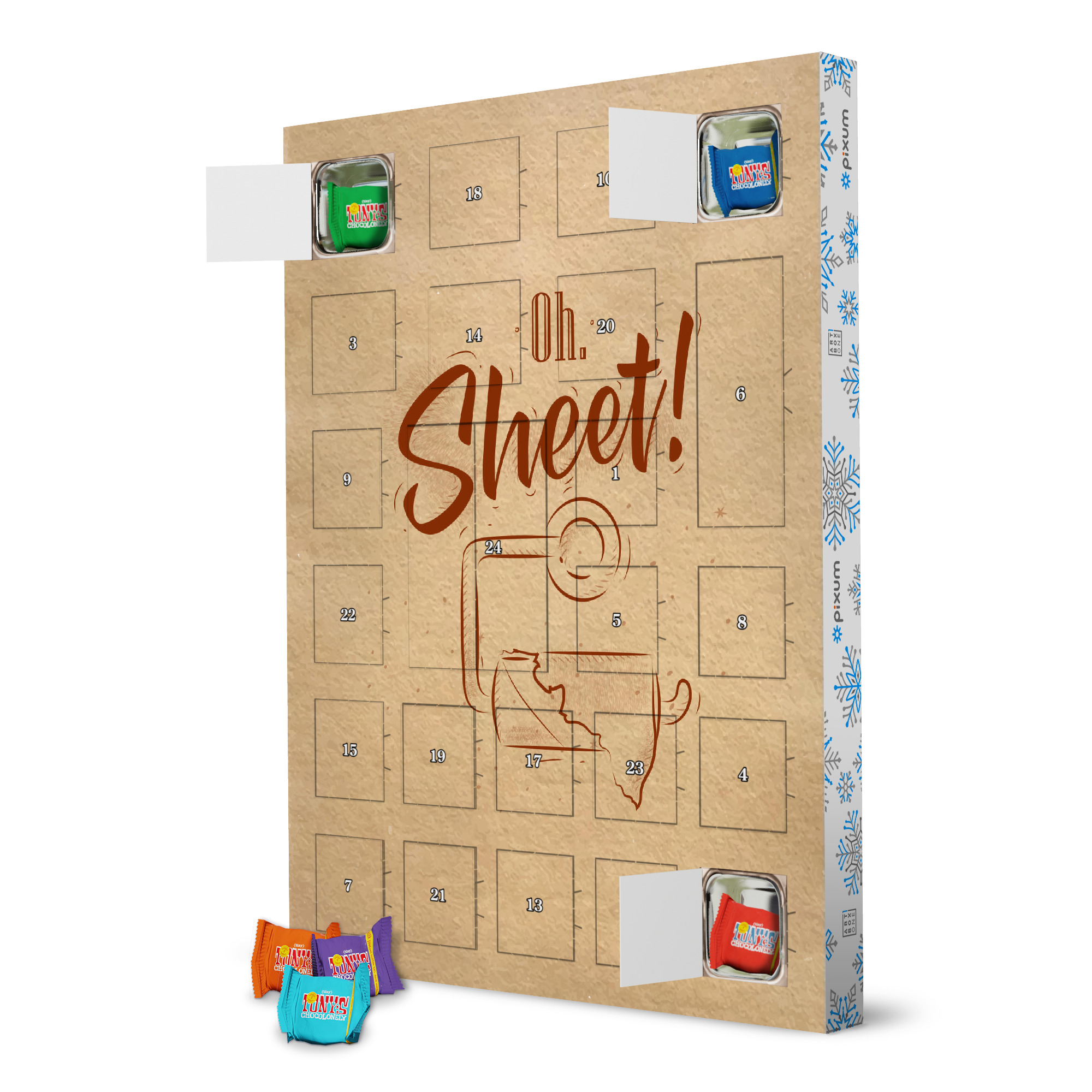 Adventskalender mit Tony's Chocolonely Toilet finish paper graphics craft artboxONE Adventskalender Typografie