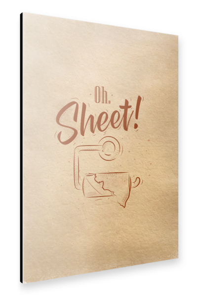 Alu-Dibond "Toilet finish paper graphics craft" 30x20 cm artboxONE