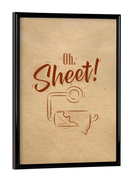 Poster mit schwarzem Rahmen "Toilet finish paper graphics craft" artboxONE - Typografie - Toilet