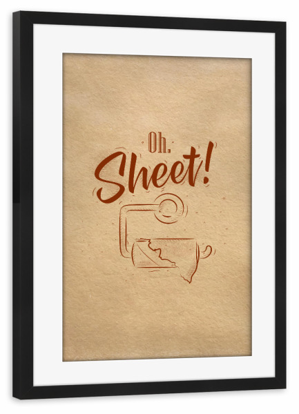 Poster mit Rahmen schwarz "Toilet finish paper graphics craft" artboxONE - Typografie - Toilet