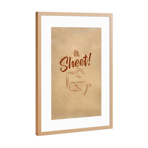 Poster mit Rahmen Kupfer "Toilet finish paper graphics craft" artboxONE - Typografie - Toilet