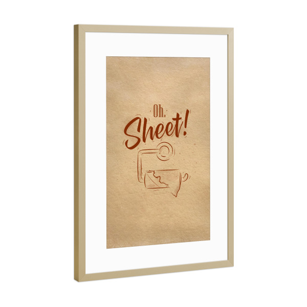 Poster mit Rahmen Gold "Toilet finish paper graphics craft" artboxONE - Typografie - Toilet