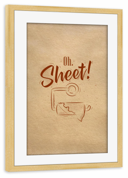 Poster mit Rahmen kiefer "Toilet finish paper graphics craft" artboxONE - Typografie - Toilet