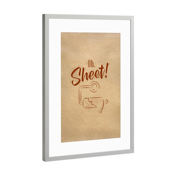 Poster mit Rahmen Silber "Toilet finish paper graphics craft" artboxONE - Typografie - Toilet