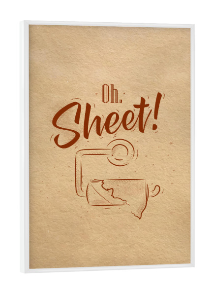 Poster mit weißem Rahmen "Toilet finish paper graphics craft" artboxONE - Typografie - Toilet