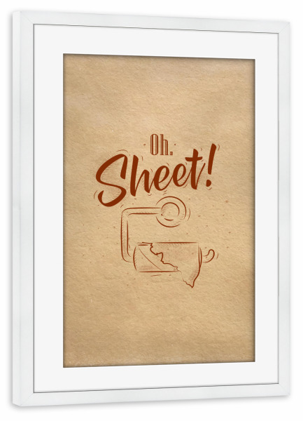 Poster mit Rahmen weiß "Toilet finish paper graphics craft" artboxONE - Typografie - Toilet