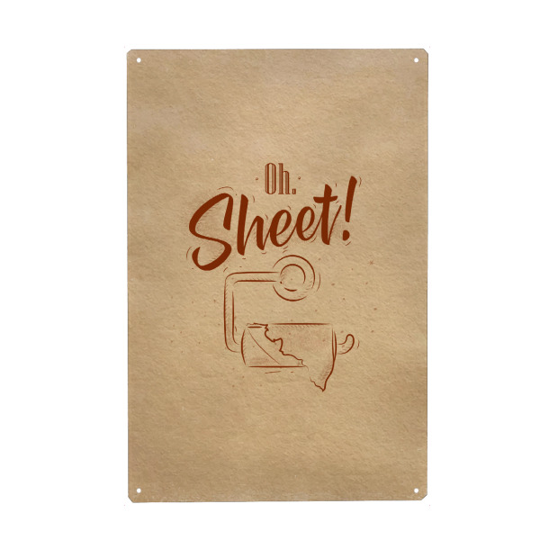 Metall Poster "Toilet finish paper graphics craft" artboxONE - Typografie - Toilet - Blechschild