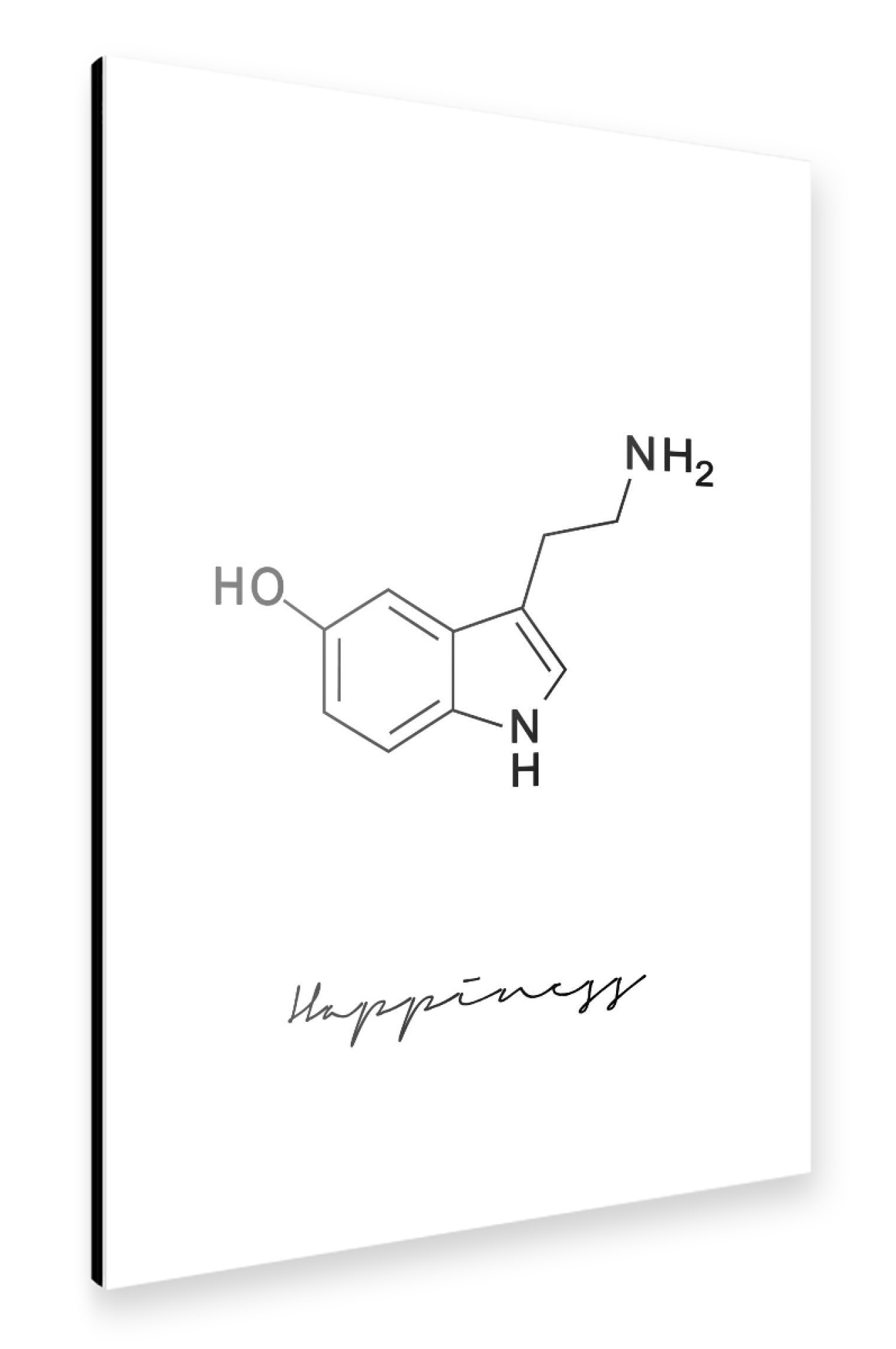 Alu-Dibond "Serotonin Molecule - Happiness" 75x50 cm artboxONE
