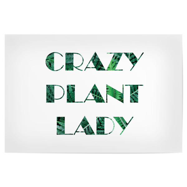 Poster "Crazy Plant Lady" artboxONE - Typografie - Urbanjungle,Zimmerpflanzen,Pflanzenliebe,Pflanzenprint