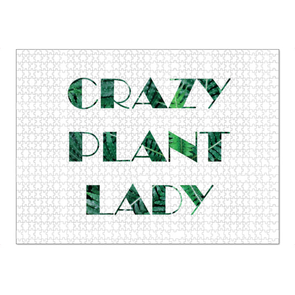 Puzzle Ravensburger "Crazy Plant Lady" artboxONE - Typografie - Urbanjungle,Zimmerpflanzen,Pflanzenliebe,Pflanzenprint - Bild urbanjungle