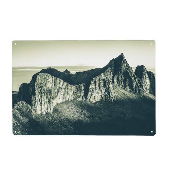 Holzbild "Fjell monochrome" artboxONE - Natur - Berge,Norwegen,Senja
