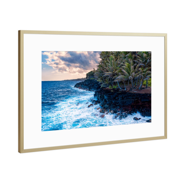 Poster mit Rahmen Gold "Big Island - Hawaii" artboxONE - Natur,Reise / Strand und Meer