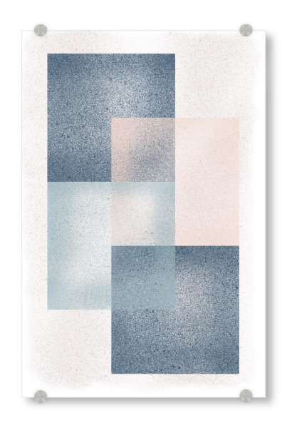 Acrylglasbild "Rectangles in block" artboxONE - Abstrakt - Grey,Pink,Rose,Blue,Abstract,Minimal,Mild,Rectangular,Block