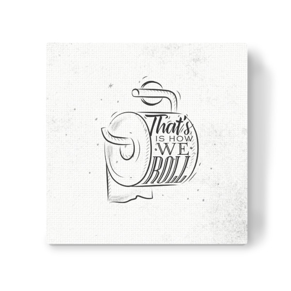 Leinwandbild "Toilet paper graphics retro" artboxONE - Für Kinder,Schwarzweiß,Für Mama,Für Papa