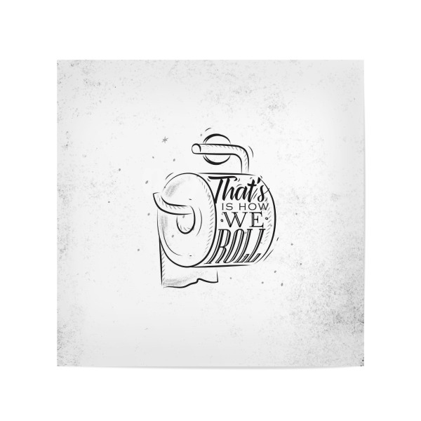 Poster 20x20 cm "Toilet paper graphics retro" artboxONE - Für Kinder,Schwarzweiß,Für Mama,Für Papa