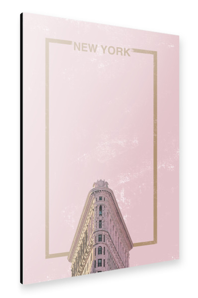 Alu-Dibond "NYC in pink" 30x20 cm artboxONE