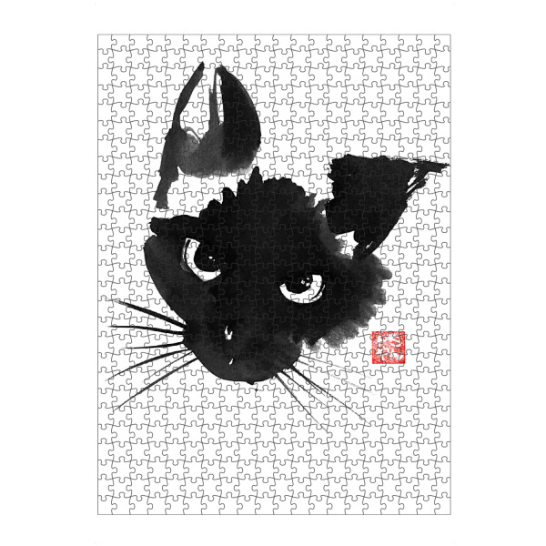 artboxONE Puzzle "Siamese Cat Face" artboxONE - Tiere,Schwarzweiß - Cat,Katze,Chat,Neko,Sumie,Japan - Bild cat