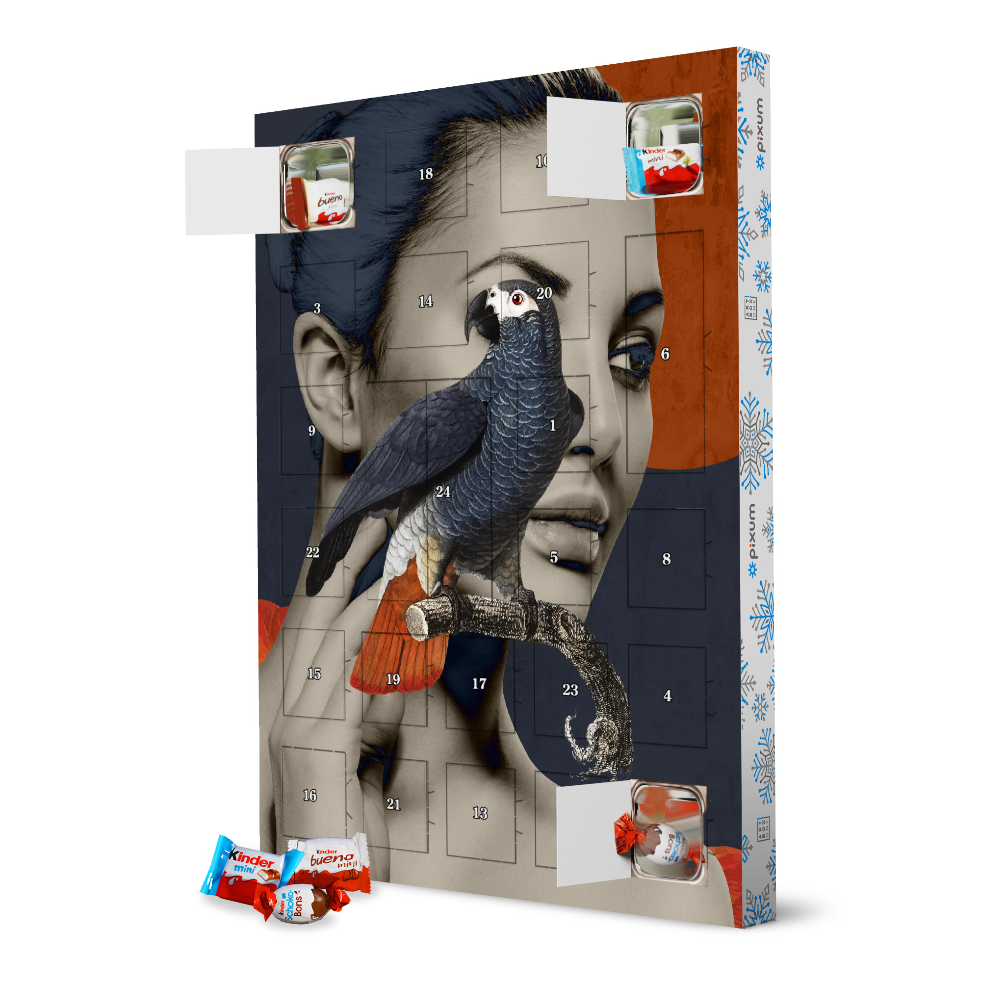 Adventskalender XXL mit Produkten von Kinder WoMan Bird Diptych I artboxONE Adventskalender Menschen