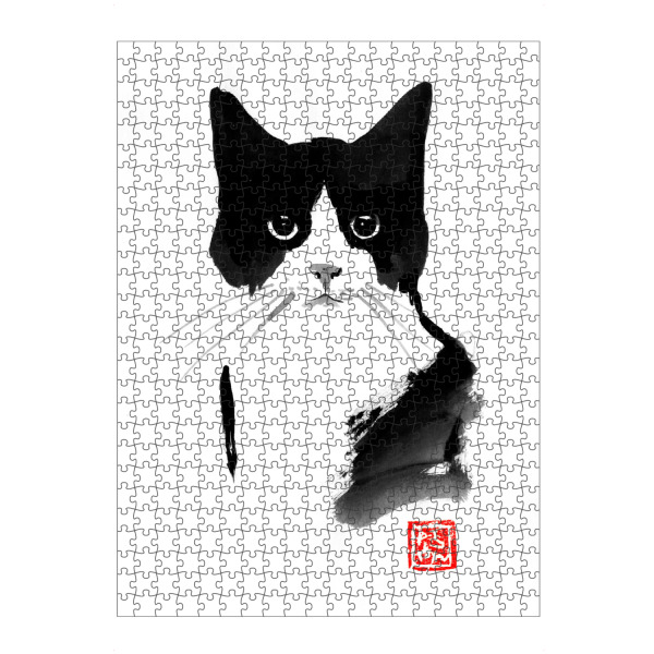 artboxONE Puzzle "Interloqué" artboxONE - Tiere,Schwarzweiß - Cat,Neko,Chat,Katze,Sumie,Japan - Bild cat
