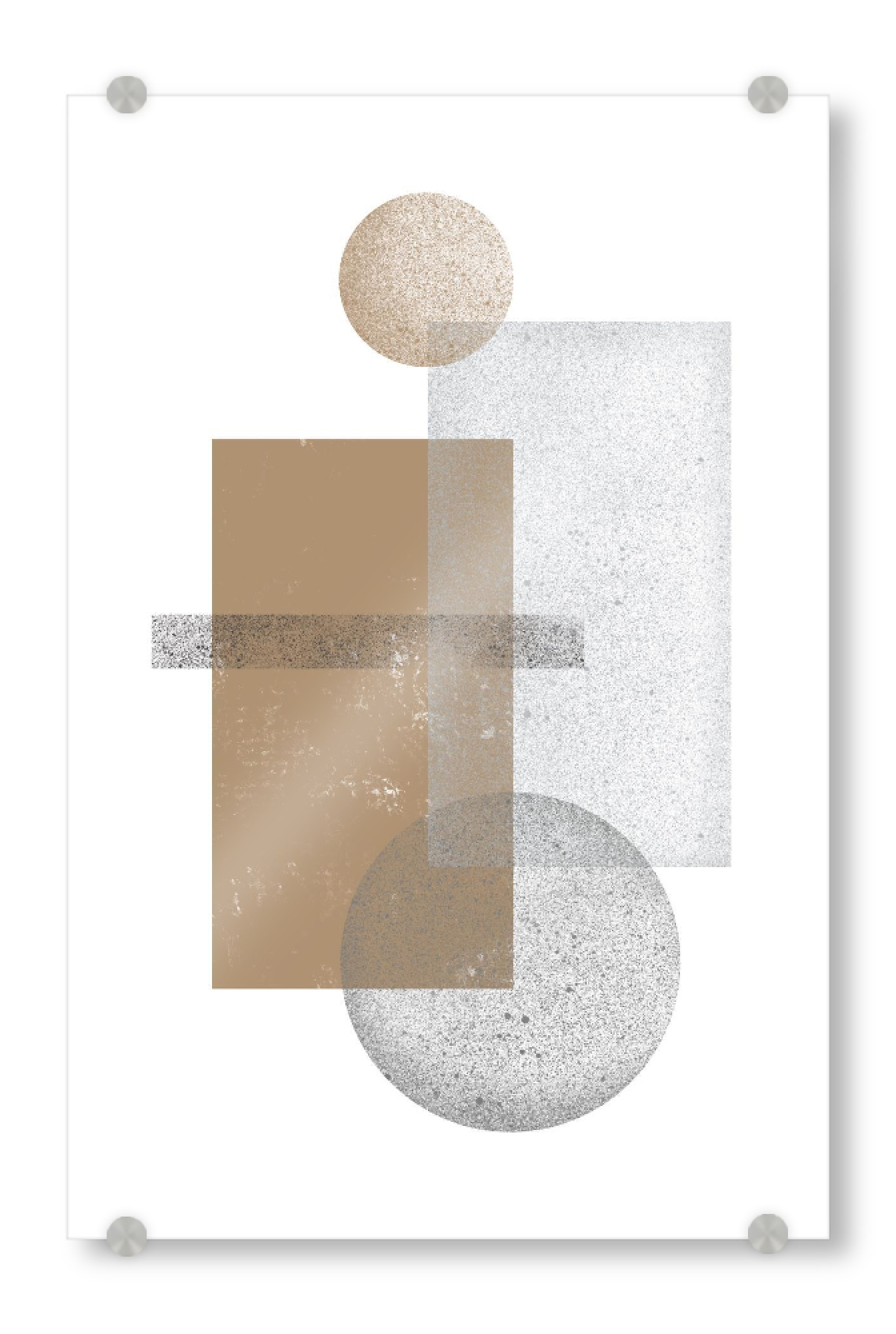 Acrylglasbild "Abstraction in gold and grey" artboxONE - Abstrakt,Geometrie - Gold,Grey,Minimal,Shapes,Geometry,Mild,Sphere,Abstract,Palette