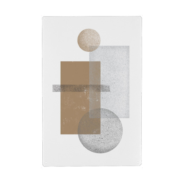 Holzbild "Abstraction in gold and grey" artboxONE - Abstrakt,Geometrie - Gold,Grey,Minimal,Shapes,Geometry,Mild,Sphere,Abstract,Palette