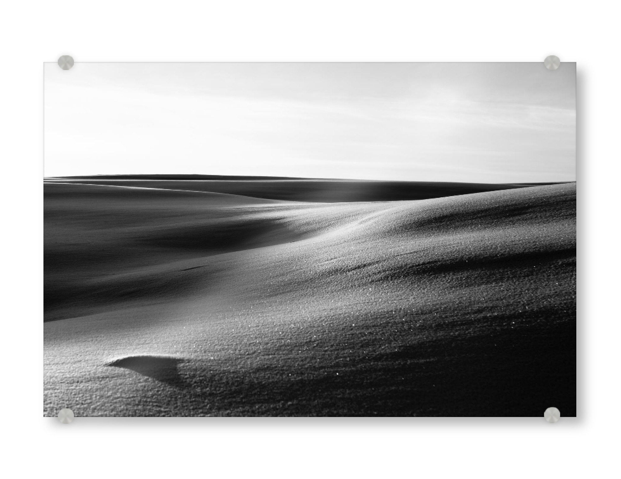 Acrylglasbild "Winterwüste B&W" artboxONE - Natur,Schwarzweiß - Norwegen,Schnee,Winter,Eis