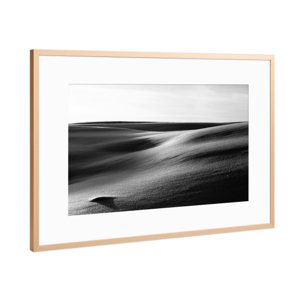 Poster mit Rahmen Kupfer "Winterwüste B&W" artboxONE - Natur,Schwarzweiß - Norwegen,Schnee,Winter,Eis