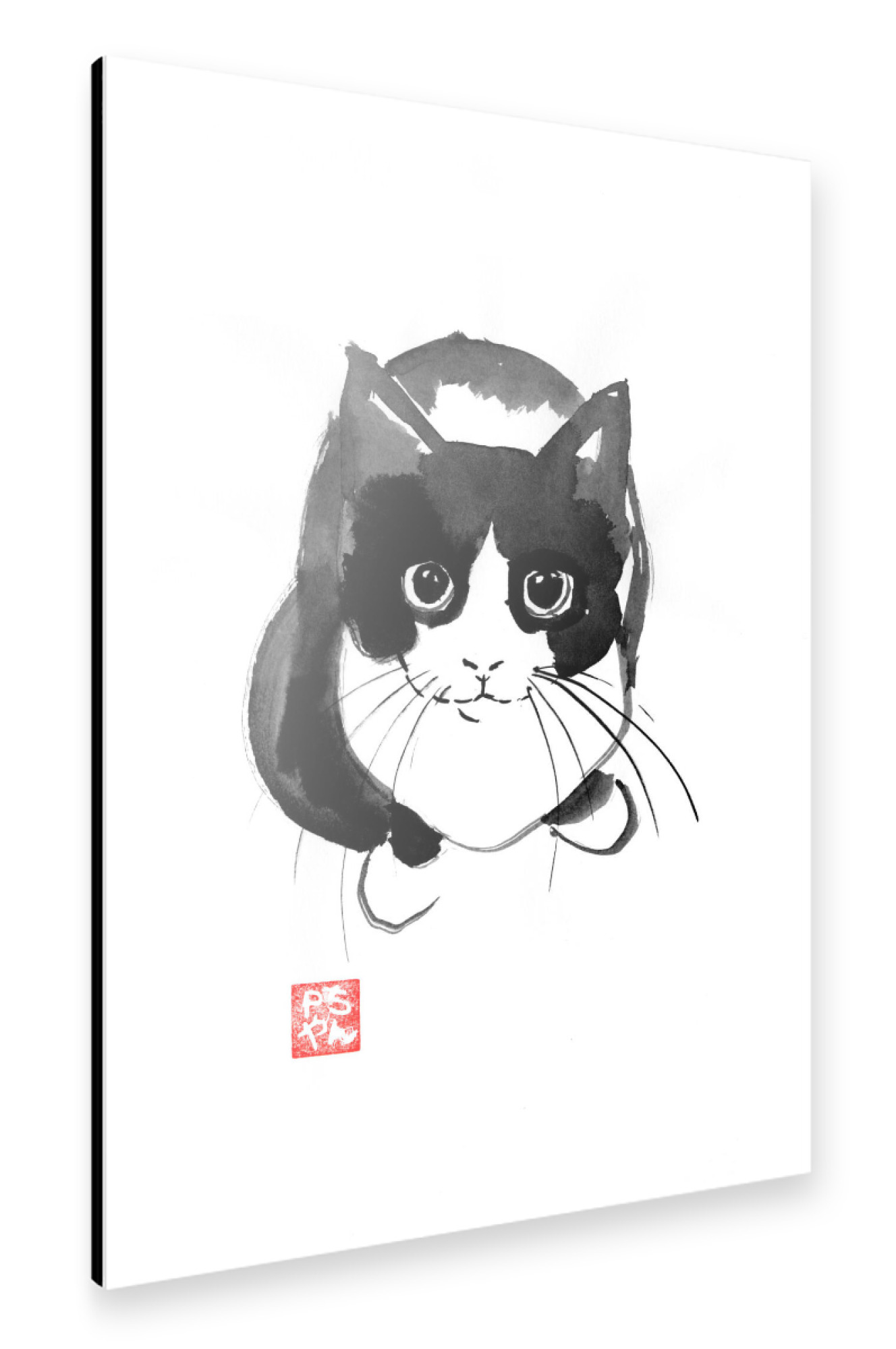 Alu-Dibond "From above cat" 30x20 cm artboxONE
