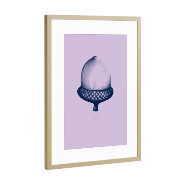 Poster mit Rahmen Gold "Beautiful acorn purple" artboxONE - Natur,Für Mama