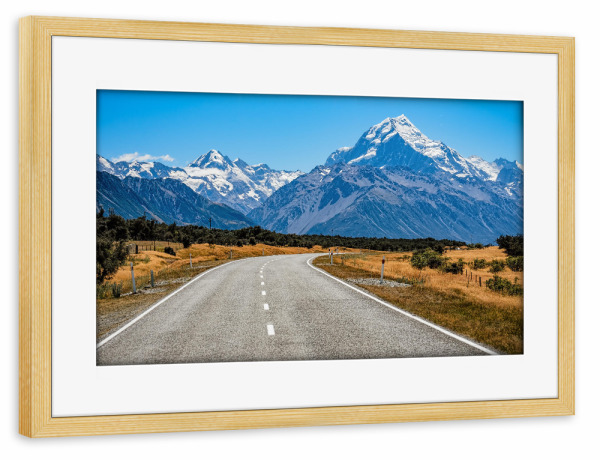 Poster mit Rahmen kiefer "Mount Cook - Neuseeland" artboxONE - Natur,Reise