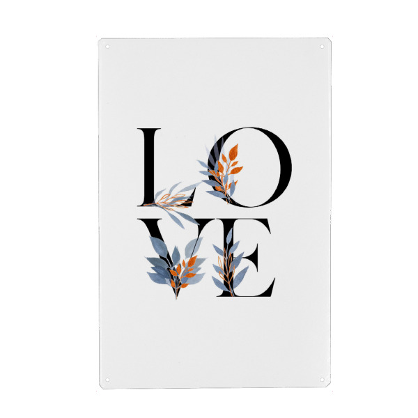 Holzbild "Floral Love Letters" artboxONE - Typografie,Floral,Liebe - Letter,Love,Quote,Floral,Flower