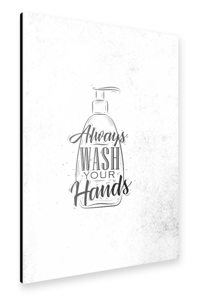 Alu-Dibond "Soap dispenser graphic" 30x20 cm artboxONE