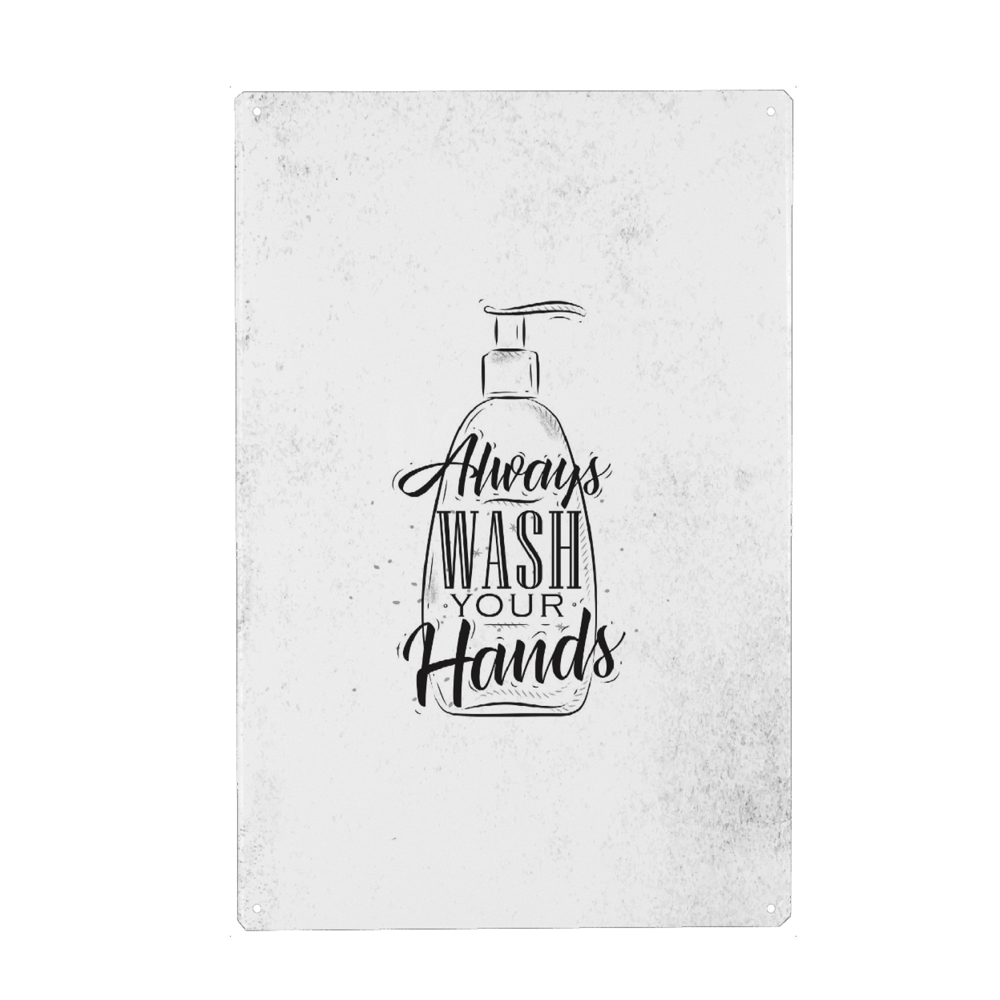 Metall Poster "Soap dispenser graphic" artboxONE - Typografie,Schwarzweiß