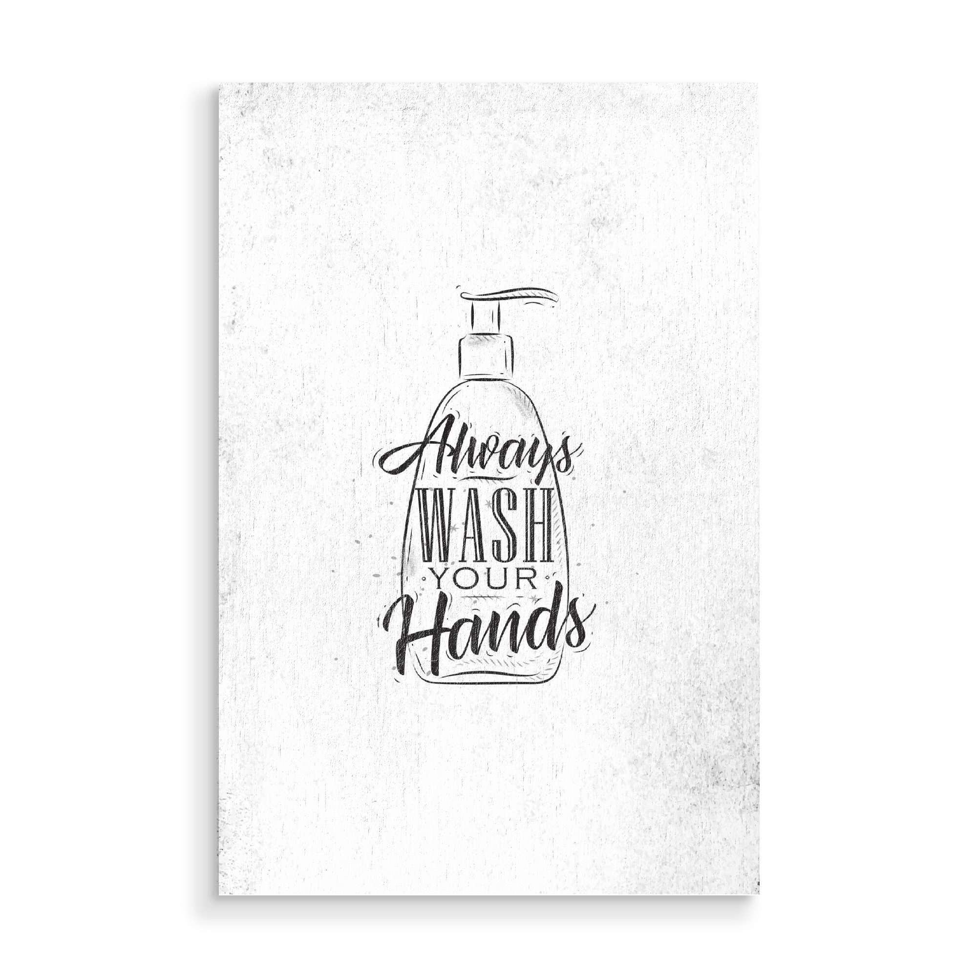 Holzbild "Soap dispenser graphic" artboxONE - Typografie,Schwarzweiß