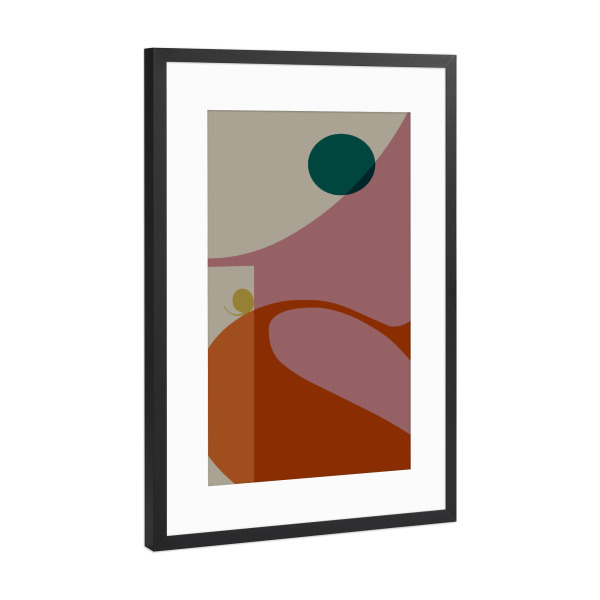 Poster mit Rahmen Schwarz (Metallic) "Typo 1 pink orange" artboxONE - Abstrakt