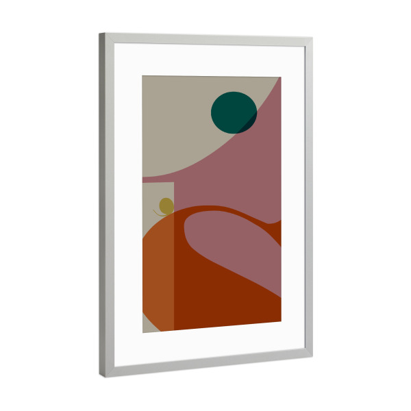 Poster mit Rahmen Silber "Typo 1 pink orange" artboxONE - Abstrakt