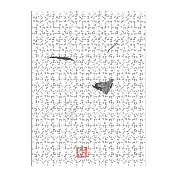 artboxONE Puzzle "Cat in white" artboxONE - Tiere,Schwarzweiß - Cat,White,Lines,Chat,Katze,Neko,Sumie,Japan - Bild cat