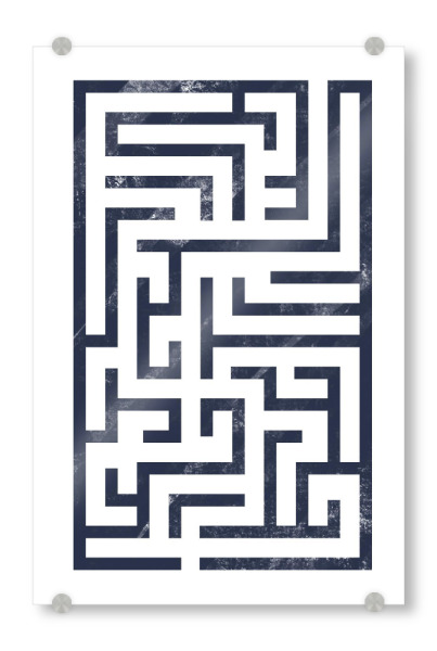 Acrylglasbild "Labirinth" artboxONE - Abstrakt,Schwarzweiß - Maze,Geometry