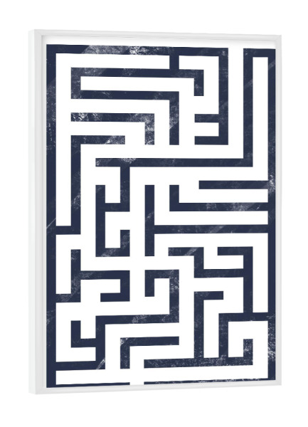 Poster mit weißem Rahmen "Labirinth" artboxONE - Abstrakt,Schwarzweiß - Maze,Geometry