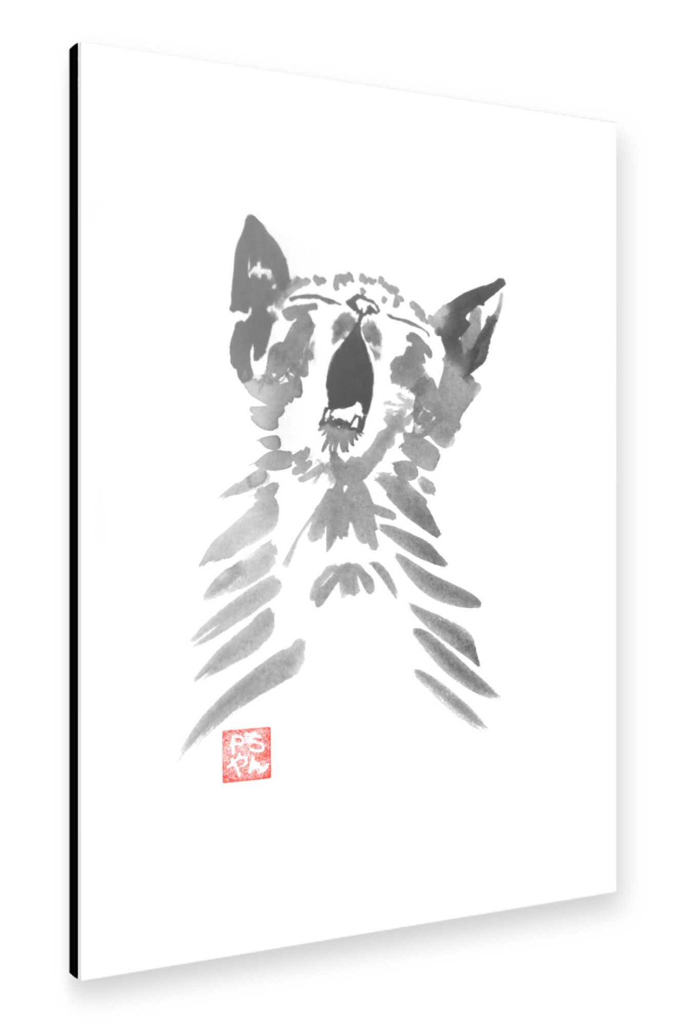 Alu-Dibond "Yawning cat" 75x50 cm artboxONE
