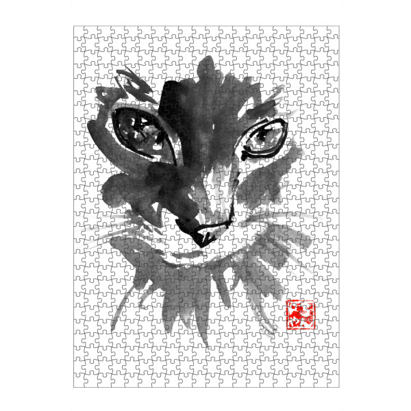 artboxONE Puzzle "Big cat face" artboxONE - Tiere,Schwarzweiß - Cat,Sumie - Bild cat