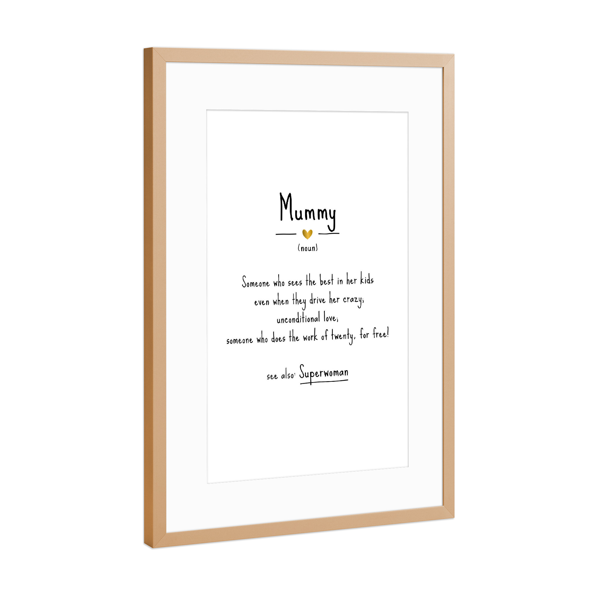 Poster mit Rahmen Kupfer "Mummy | Definition" artboxONE - Typografie,Schwarzweiß,Für Mama