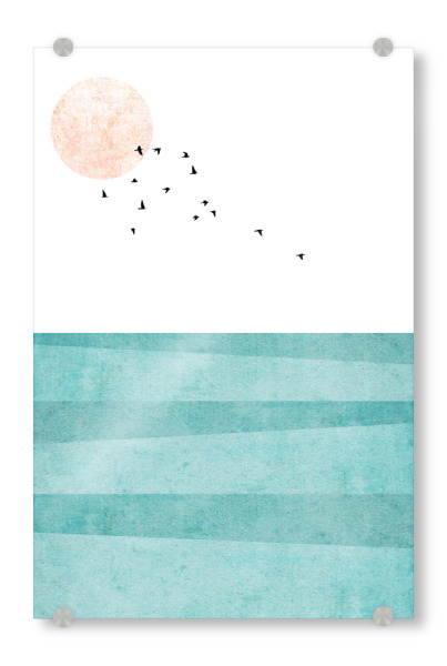 Acrylglasbild "Amé y mar" artboxONE - Natur,Abstrakt,Geometrie - Meer,Ozean,Landschaft,Wasser,Wellen